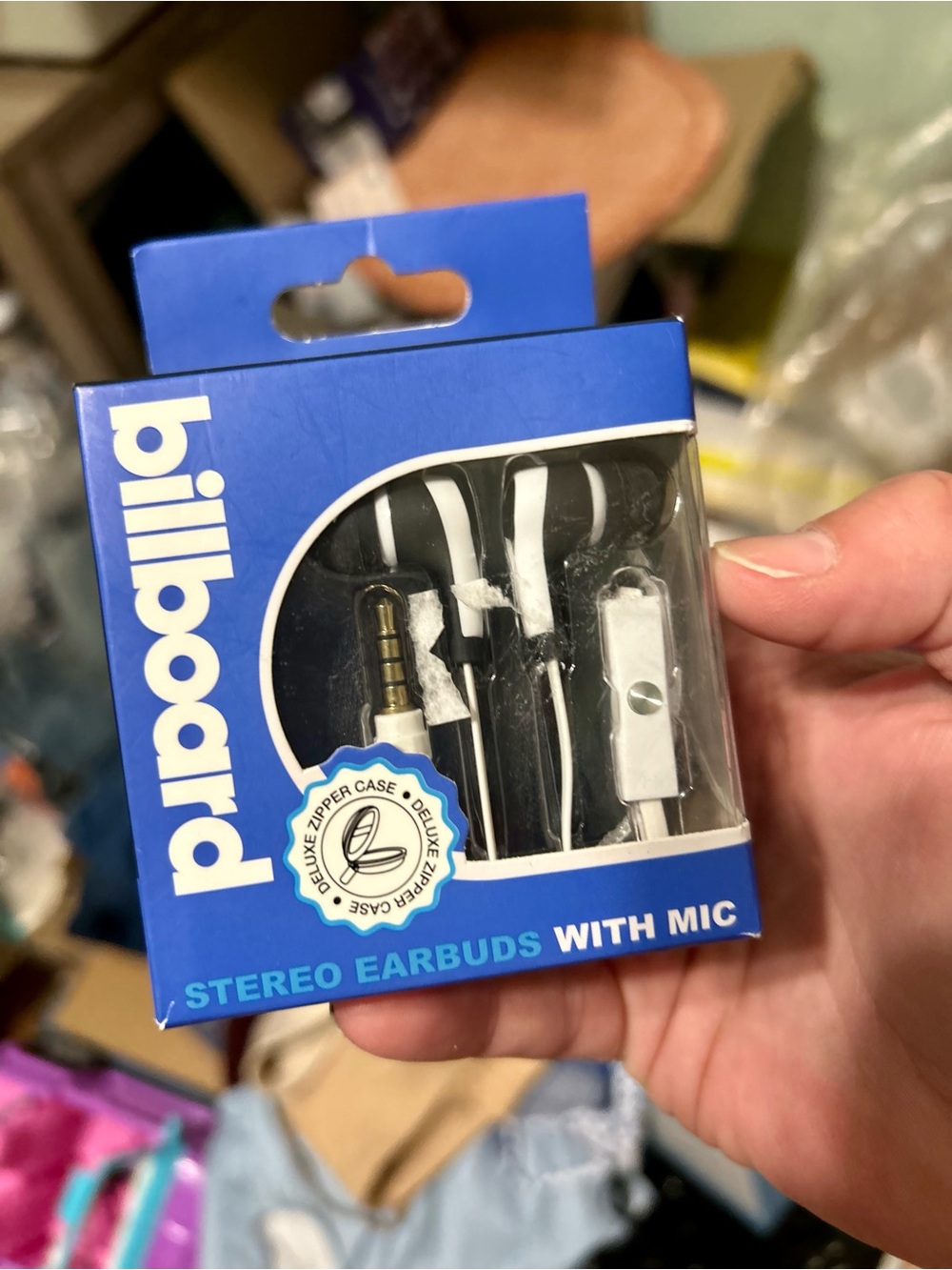 Billboard White and Black Stereo Earbuds with Mic